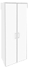 Офисный шкаф высокий широкий с белым стеклом в раме